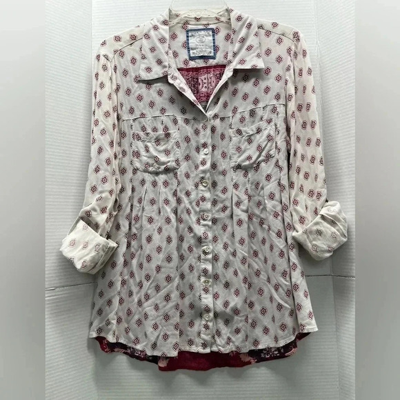 STYLE & CO FLORAL PRINT LONG SLEEVE SHIRT BLOUSE SIZE PETITE M - Picture 3 of 7
